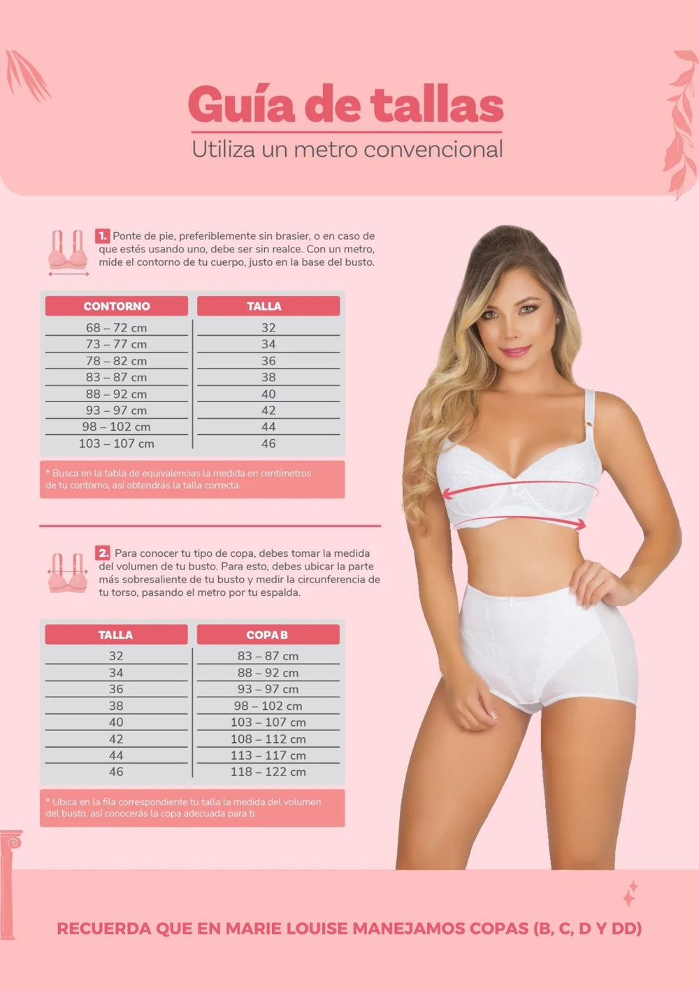 Guía de tallas brasieres